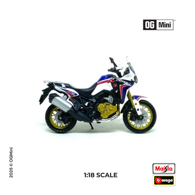 1:18 Honda Africa Twin Adventure - White & Blue| Bburago