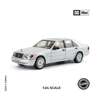 1:24 Benz W-140 Street Car – Pure White