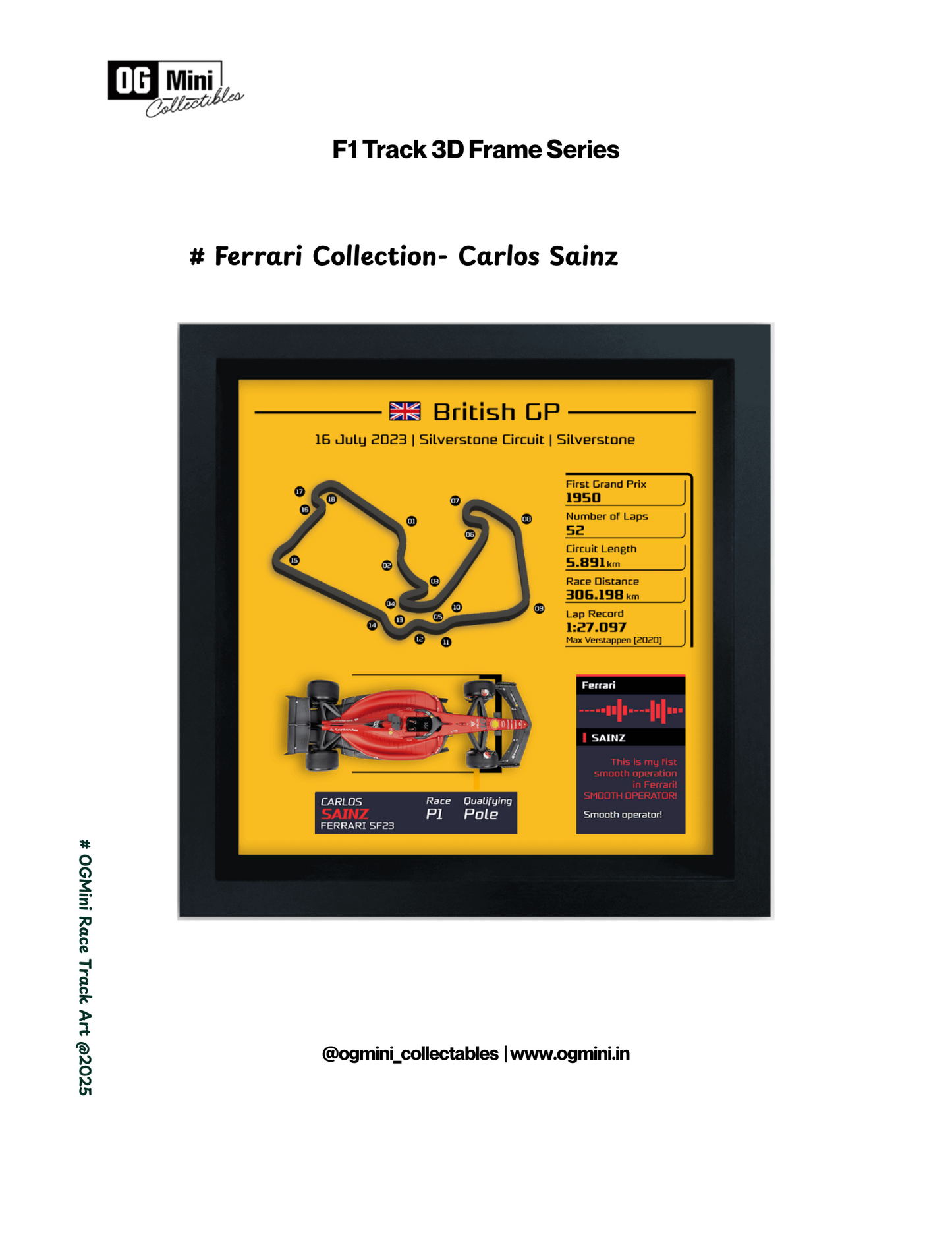 F1 Track 3D Frame Series - Ferrari Collection