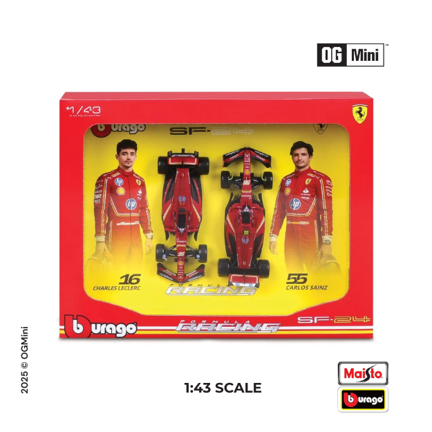 SF-24 16 Charles Leclerc & 55 Carlos Sainz | 1:43 Scale | Burago