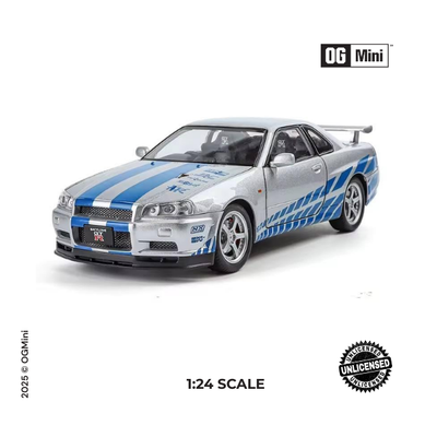 1:24 Nissan Skyline GT R34 – Paul Walker Tribute (Blue)