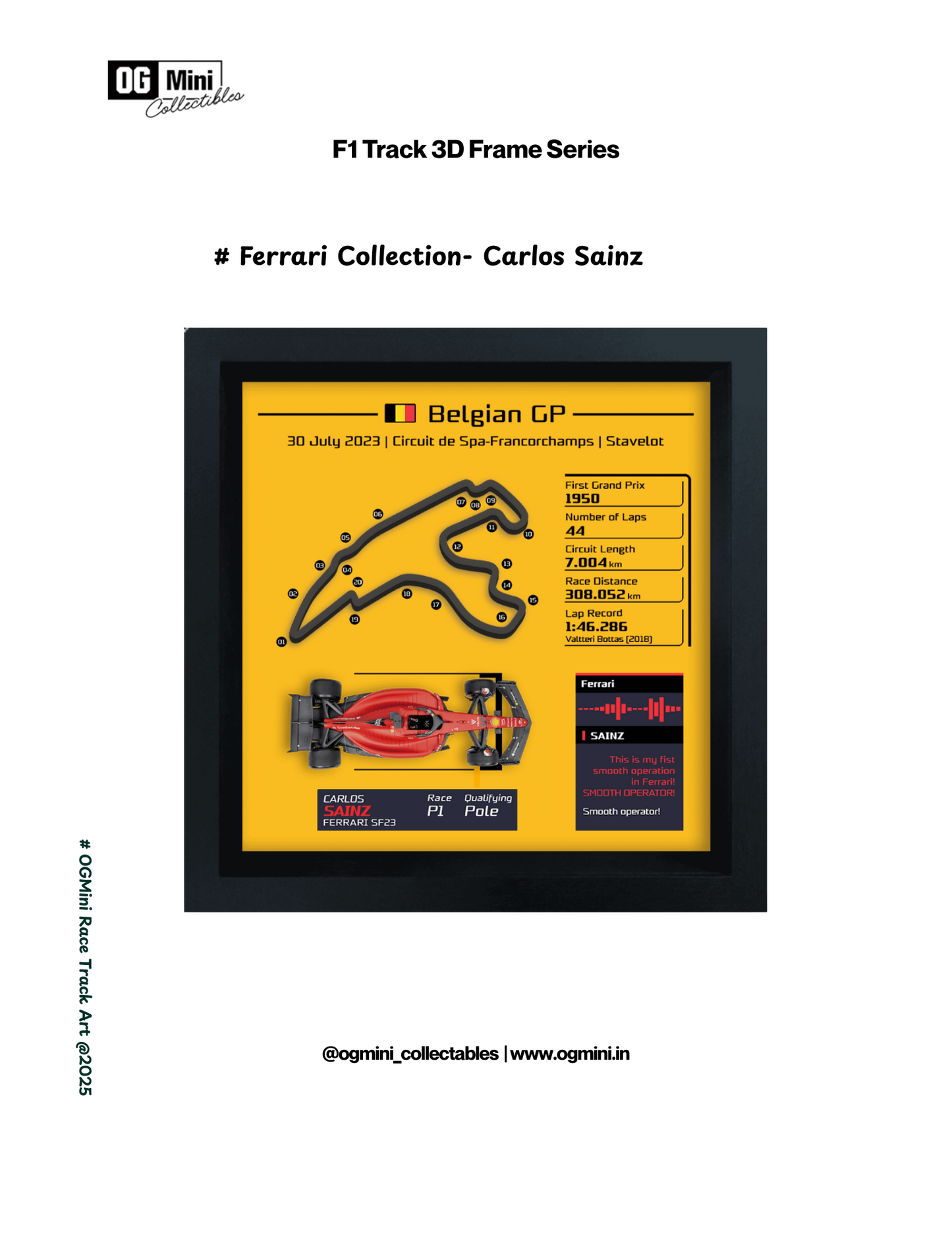 F1 Track 3D Frame Series - Ferrari Collection
