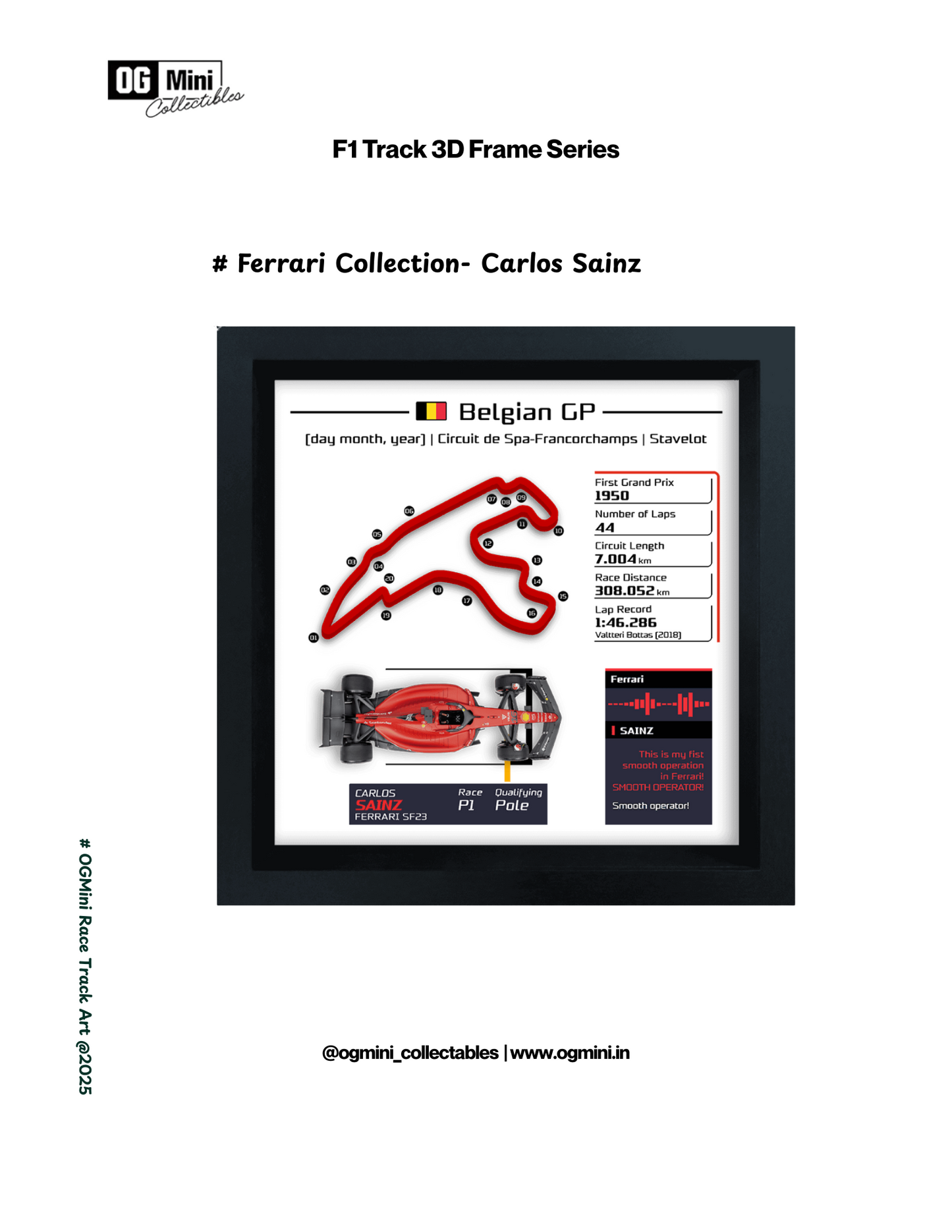 F1 Track 3D Frame Series - Ferrari Collection