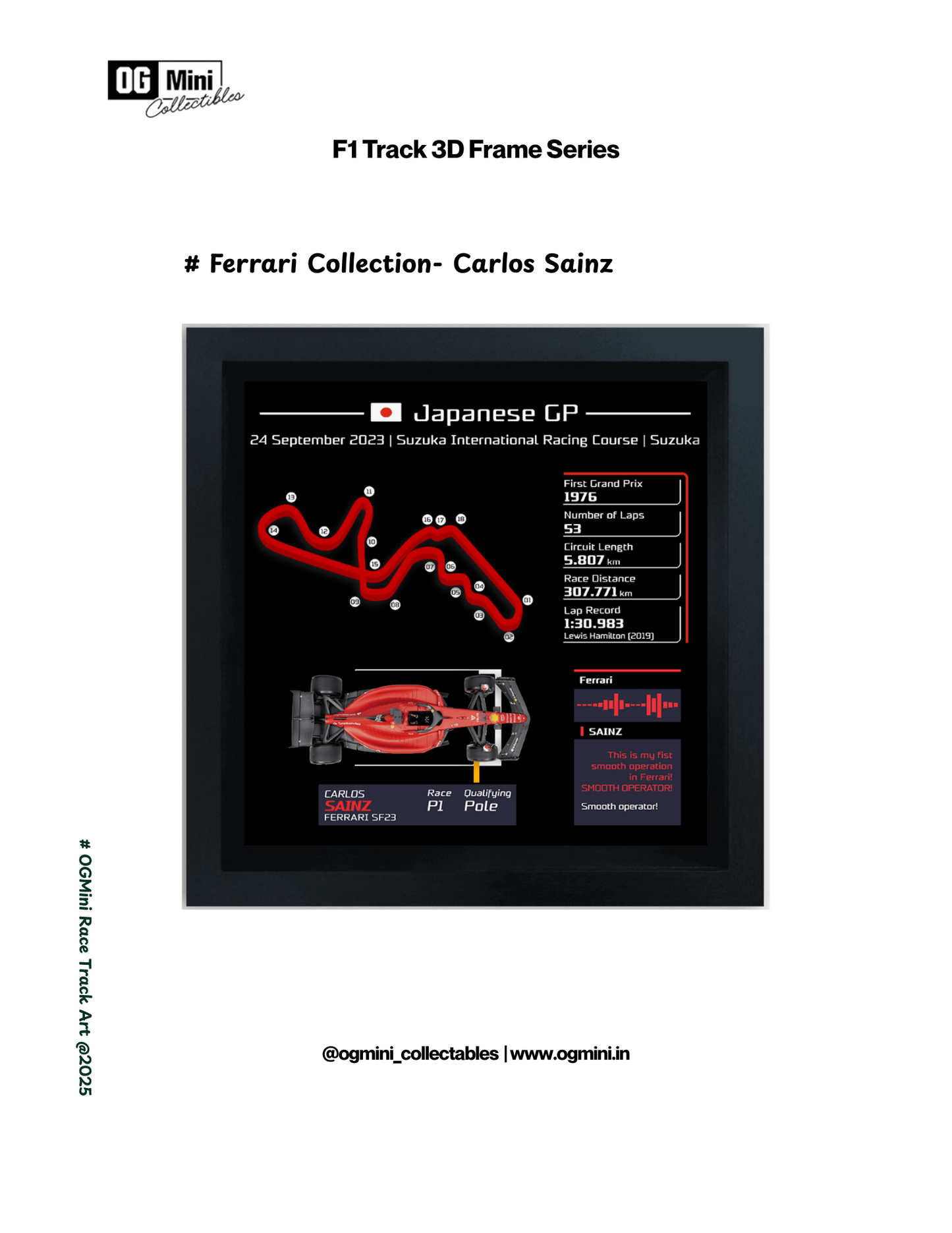 F1 Track 3D Frame Series - Ferrari Collection