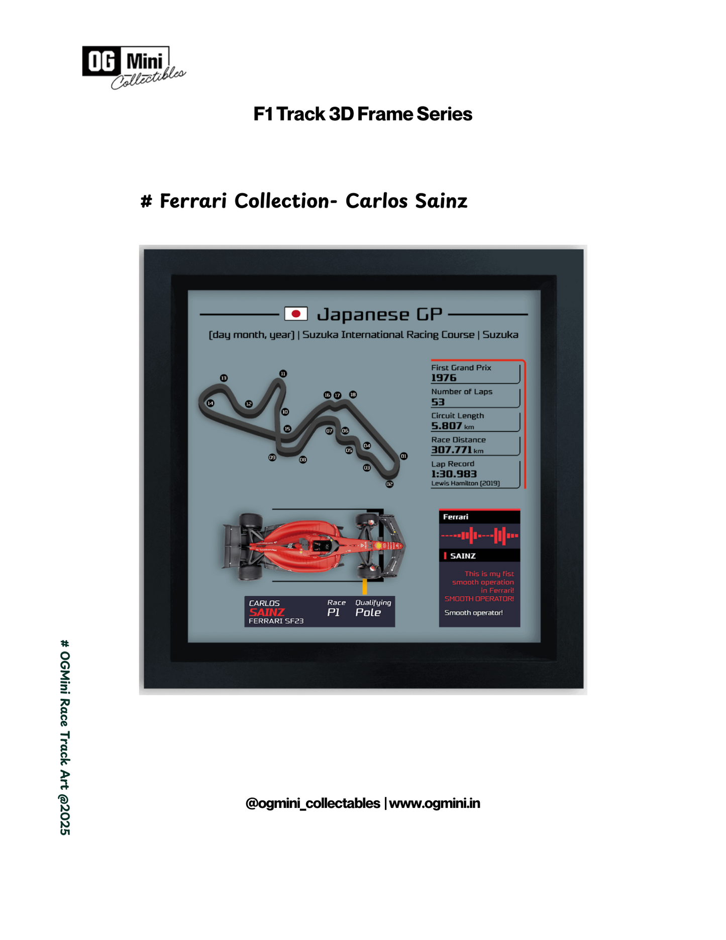 F1 Track 3D Frame Series - Ferrari Collection