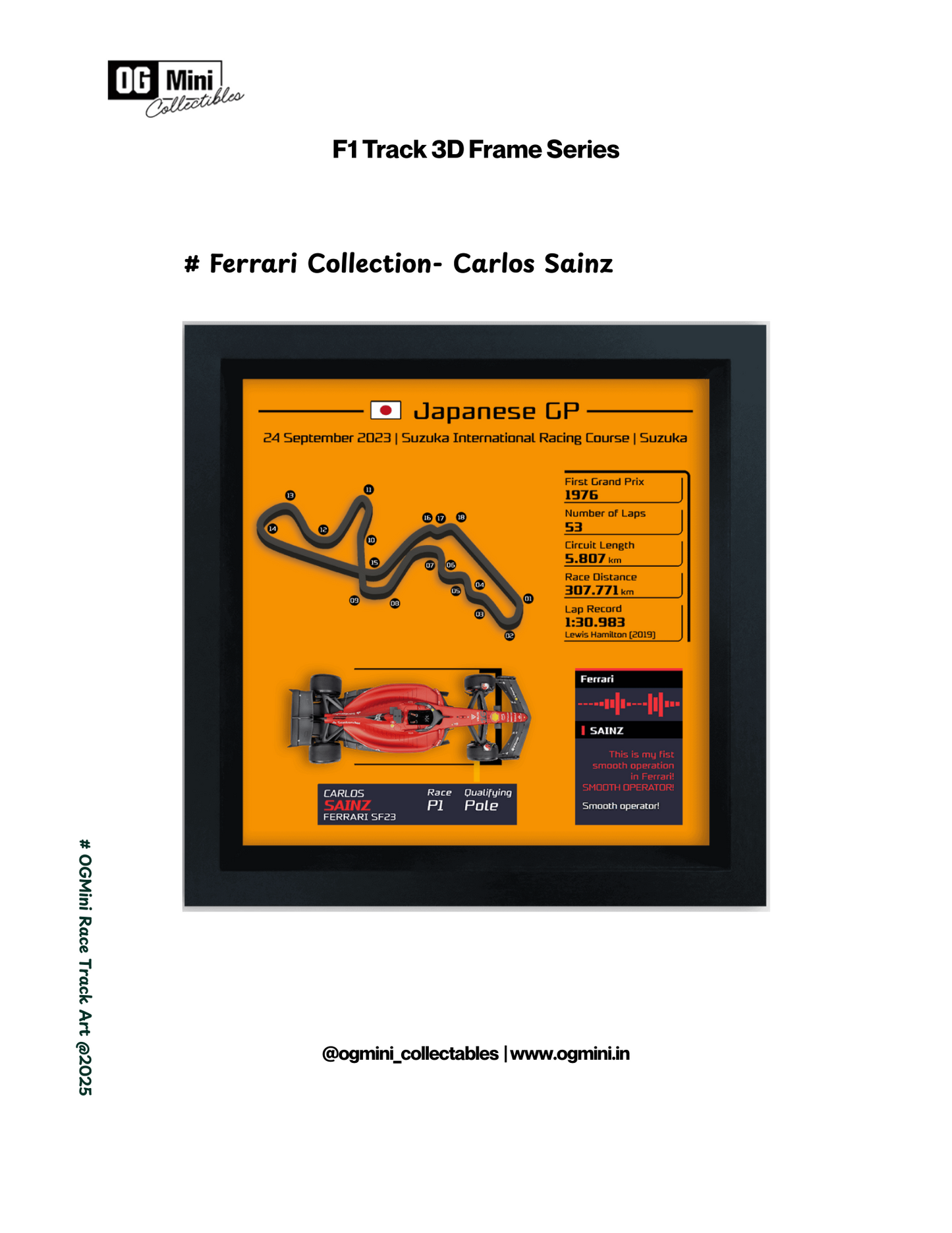 F1 Track 3D Frame Series - Ferrari Collection