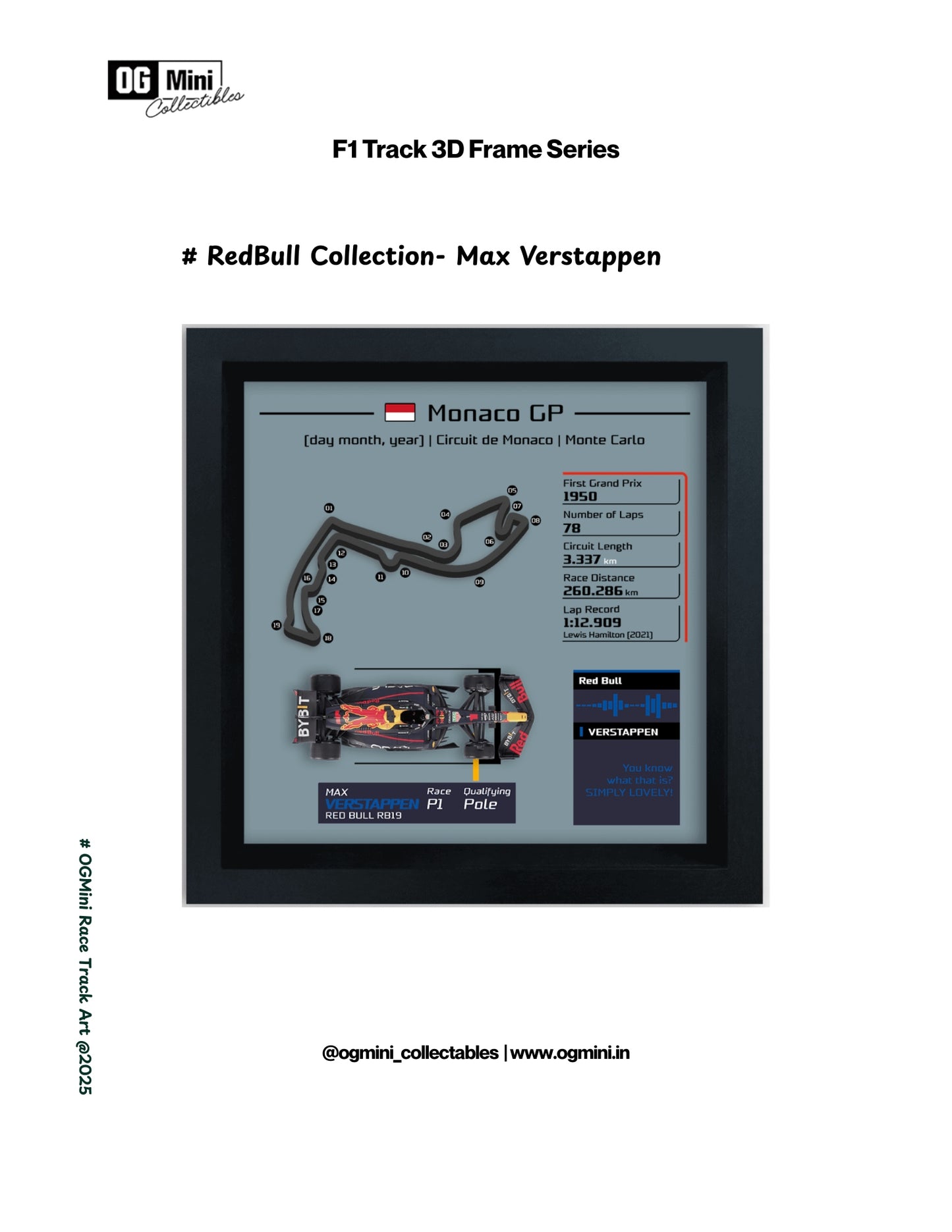 F1 Track 3D Frame Series - RedBull Collection