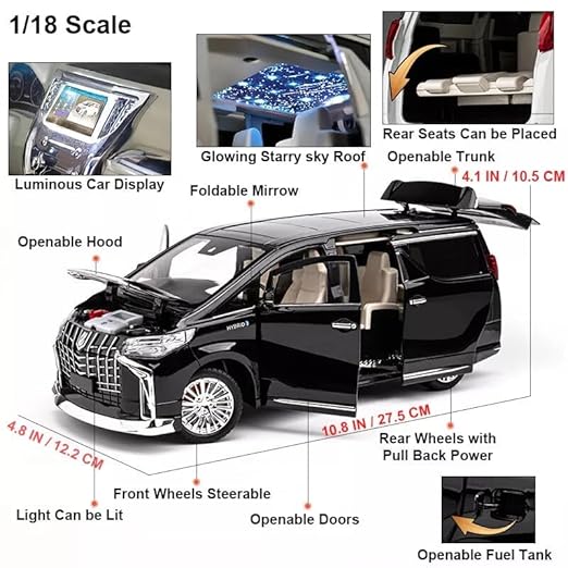 1:18 Toyota Vellfire Futuristic Elegance Collection – Black
