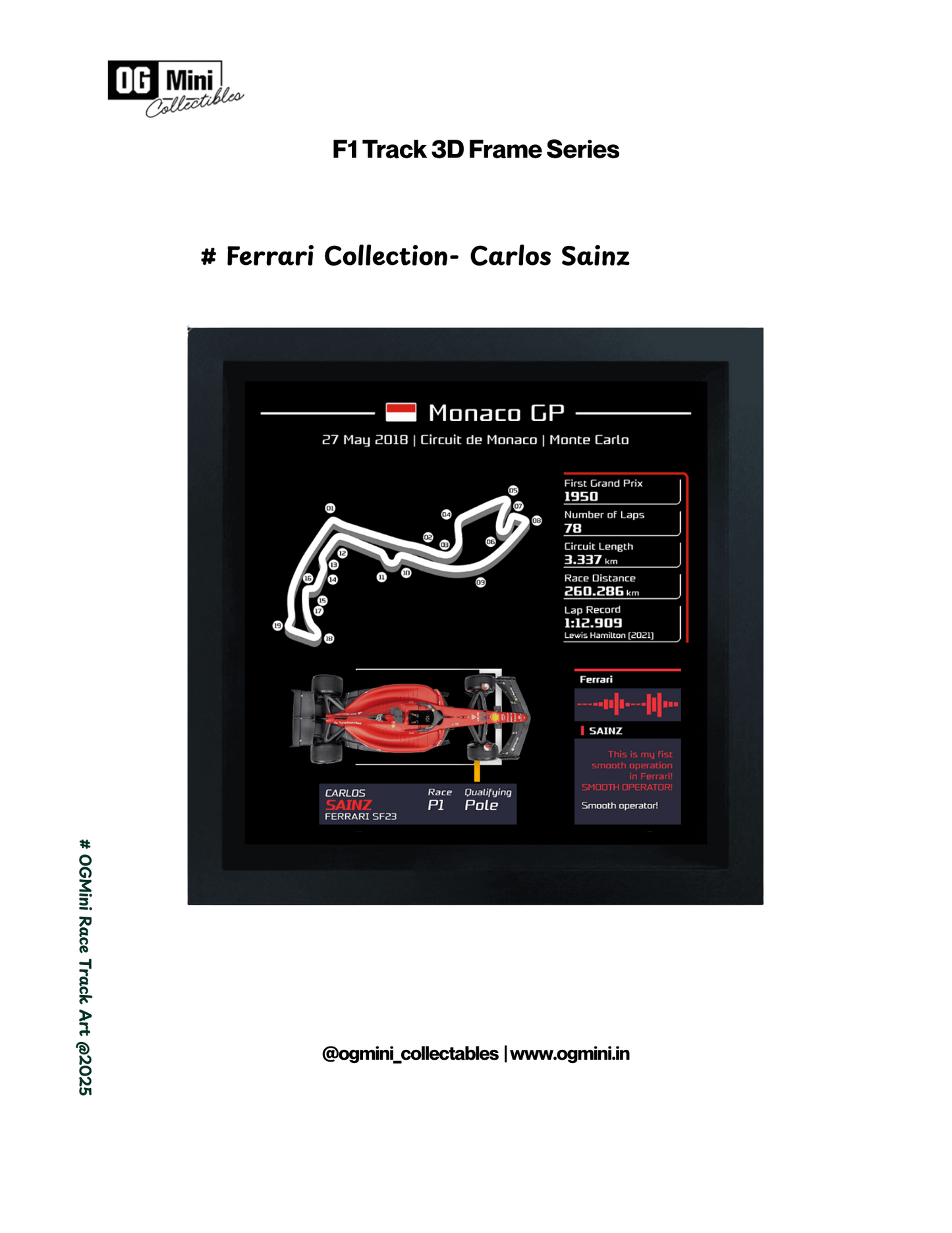 F1 Track 3D Frame Series - Ferrari Collection