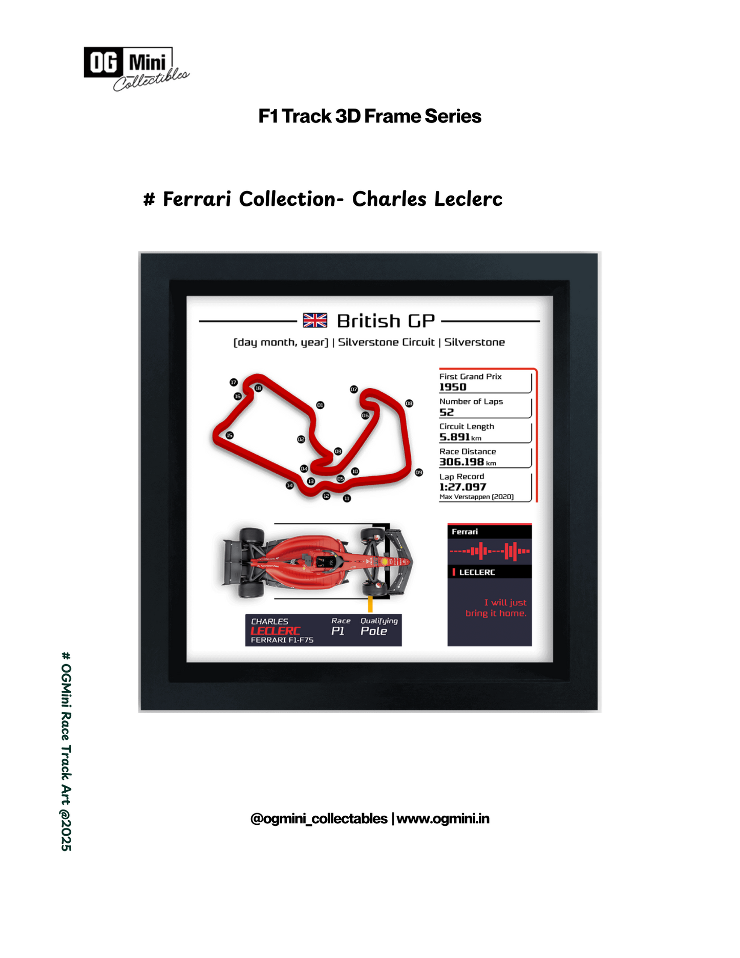 F1 Track 3D Frame Series - Ferrari Collection
