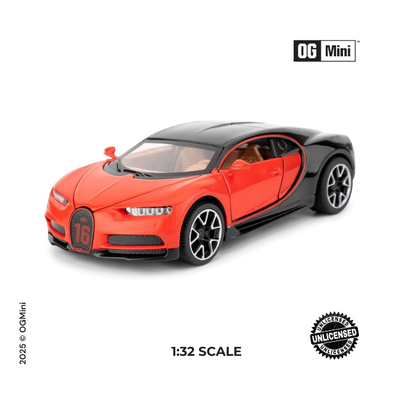 1:32 Bugatti Chiron – Crimson Pulse Hypercar Series (Red)