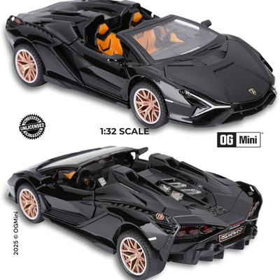 1:32 Lamborghini Sian Roadster – Nightstrike Open Roof Edition (Black)