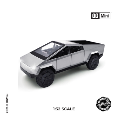1:32 Tesla Cybertruck – Steel Titan Utility Series (Silver)