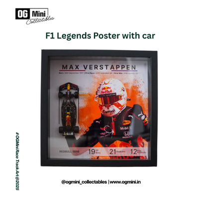 F1 Legends Wall Art – Max Verstappen Poster with Car