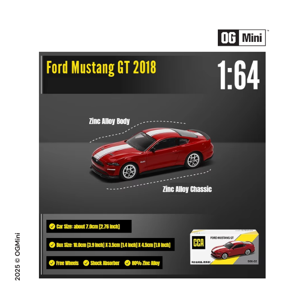 Ford Mustang GT 2018 R | 1:64 Sacle| CCA
