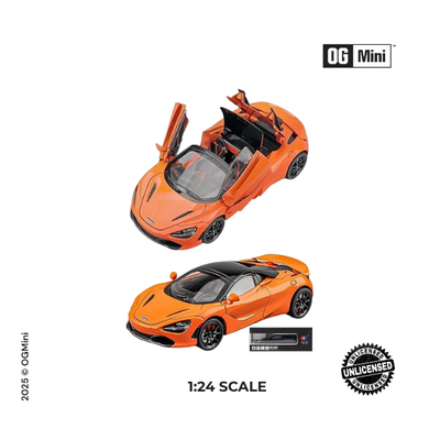 Mc Laren Super 720 Convertible Model - Orange| 1:24 Scale |Non