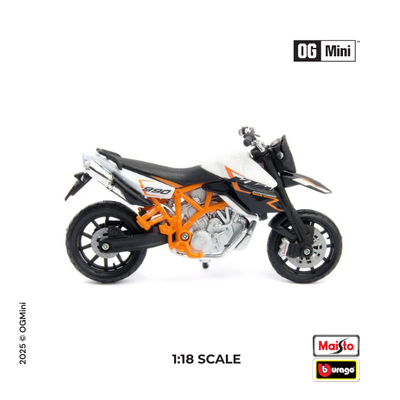 1:18 KTM 990 Supermoto R - White & Black | Bburago