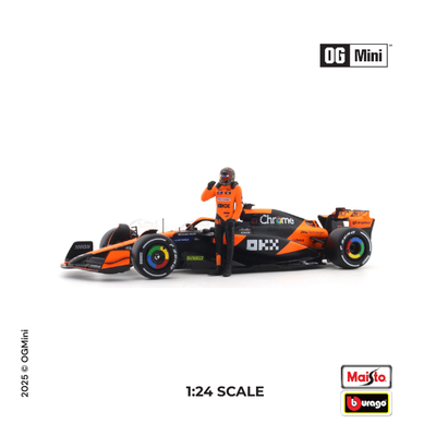 McLaren MCL 38 Miami Grand Prix 2024 (4) Lando Norris with characters F1| 1:24 Scale| Bburago
